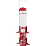 Stokes Select Red Plastic 1.6 Lb. Capacity Tube Bird Feeder 38223