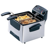 Presto ProFry 3 Qt. Silver Aluminum Dual Basket Deep Fryer 05466