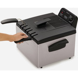 Presto ProFry 3 Qt. Silver Aluminum Dual Basket Deep Fryer 05466 661015