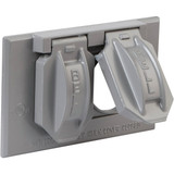 Bell Horizontal Duplex Aluminum Gray Weatherproof Outdoor Outlet Cover 5180-5 514090