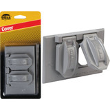 Bell Horizontal Duplex Aluminum Gray Weatherproof Outdoor Outlet Cover 5180-5