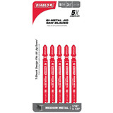 Diablo T-Shank 3-5/8 In. x 21 TPI Bi-Metal Jig Saw Blade for Medium Metal (5-Pack)