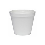 Dart® Food Containers, Squat, 8 oz, White, Foam, 1,000/Carton 8SJ12