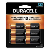 Duracell® Specialty High-Power Lithium Batteries, 123, 3 V, 6/pack DL123AB6PK