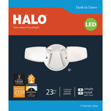 Halo White Dusk To Dawn Twin Head Color Temperature Selectable LED Floodlight Fixture