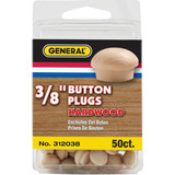 General Tools 3/8 In. Hardwood Round Head Button Plug (50-Count)