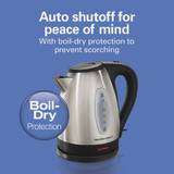 Hamilton Beach 1.7L Stainless Steel Electric Kettle with LED Light Ring 41037G 640626