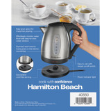 Hamilton Beach 1.7L Stainless Steel Electric Kettle with LED Light Ring 41037G 640626