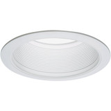 Halo 6 In. White Baffle Recessed Light Fixture Trim with 2 Removable Rings