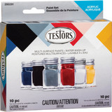 Testors Acrylic Paint Set (Blue, Black, Silver, Red, White, Yellow) 290291 799096