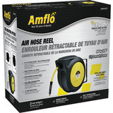 Amflo UltraAir Automatic Air Hose Reel with 3/8 In. x 50 Ft. Hybrid Hose