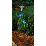 Solaris Acrylic Flower/Insect Trio 33 In. H. Solar Stake Light Lawn Ornament