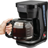 Proctor Silex FrontFill 12 Cup Black Compact Coffee Maker