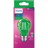Philips Green A19 Medium 4W Indoor/Outdoor LED Decorative Party Light Bulb