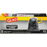 Glad Guaranteed Strong 30 Gal. Large Black Trash Bag (15-Count) 70022