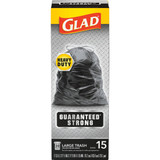 Glad Guaranteed Strong 30 Gal. Large Black Trash Bag (15-Count) 70022 610992