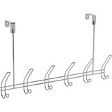 iDesign Classico Over-The-Door Chrome 6-Hook Rail 44002