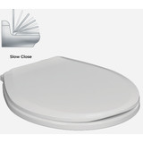 Centoco Round Closed Front White Plastic Toilet Seat with Slow Close