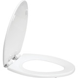 Centoco Elongated Closed Front White Wood Premium Toilet Seat with Slow Close HP900SC-001 418693