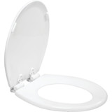 Centoco Round Closed Front White Wood Premium Toilet Seat with Slow Close