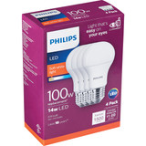 Philips EyeComfort 100W Equivalent Soft White A19 Medium LED Light Bulb (4-Pack) 565408 503838