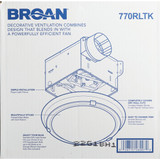 Broan 80 CFM 2.5 Sones 120V Decorative Bath Exhaust Fan with Light 770RLTK 559344