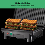 Chefman Electric Panini Press Grill and Gourmet Sandwich Maker (2 Slice) RJ02-180 654861