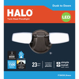 Halo Selectable Color Temperature Bronze Dusk to Dawn LED Twin Head Floodlight Fixture