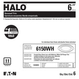 Halo 6 In. White Disc Frosted Glass Lens Recessed Light Fixture Trim