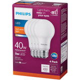 Philips 40W Equivalent Soft White A19 Medium LED Light Bulb (4-Pack) 575829 542667