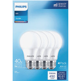 Philips 40W Equivalent Daylight A19 Medium LED Light Bulb (4-Pack) - California Compliant