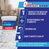 LOCTITE Power Grab 1 Gal. All-Purpose Paneling & FRP Adhesive 2082702 261049
