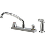 Home Impressions 2-Handle Metal Knob Kitchen Faucet with Side Spray, Chrome