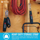 Velcro Brand Easy Hang 16 In. x 1 In. Black 100 Lb. Capacity Strap with Carabiner