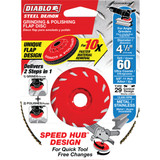 Diablo Steel Demon 4-1/2 In. x 5/8 In.-11 60-Grit Type 29 Angle Grinder Flap Disc with Hub