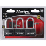 Master Lock 1-9/16 In. Wide Covered Solid Body Padlock with 1-1/2 In. Shackle (3-Pack)