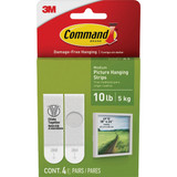 Command 10 lb White Picture Hanging Strips, 4 Pairs 17201-4PK-ES