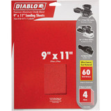 Diablo 9 In. x 11 In. 60 Grit Ultra Coarse Sandpaper (4-Pack) DCS911060S04G