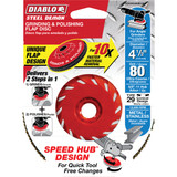 Diablo Steel Demon 4-1/2 In. x 5/8 In.-11 80-Grit Type 29 Angle Grinder Flap Disc with Hub