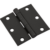 National 3 In. Black Square Door Hinge N830424