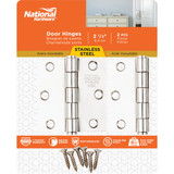 National 2-1/2 In. Square Stainless Steel Door Hinge, (2-Pack)
