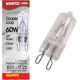 Satco 60W 120V Clear Double Loop Base T4 Halogen Special Purpose Light Bulb