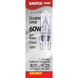 Satco 60W 120V Clear Double Loop Base T4 Halogen Special Purpose Light Bulb