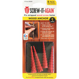 Screw-It-Again #2 to #16 Thread x 2 In. Red Plastic Wood Anchor (4 Ct.) SIA-4PK