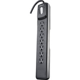 Woods 7-Outlet 1440J Black Surge Protector Strip with 10 Ft. Cord 41496