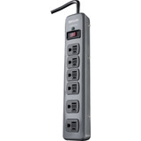 Woods 6-Outlet 900J Dark Gray Surge Protector Strip with 3 Ft. Cord 41546