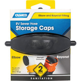 Camco RV Sewer Hose Storage Cap (2-Pack) 39753