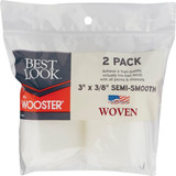 Best Look By Wooster 3 In. x 3/8 In. Woven Fabric Roller Cover (2-Pack)