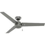 Hunter Cassius 52 In. Matte Silver Damp Rated Ceiling Fan 59262