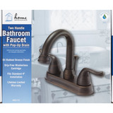 Home Impressions Oil-Rubbed Bronze 2-Handle Lever 4 In. Centerset  Bathroom Faucet with Pop-Up